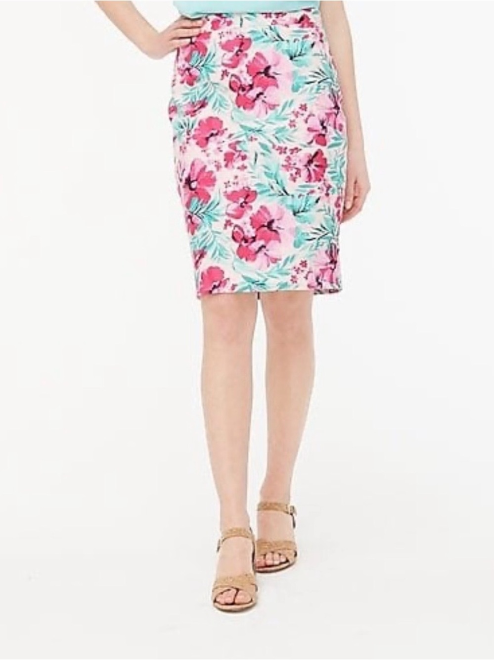 J.Crew Printed Basketweave Pencil Skirt